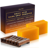Valitic Kojic Acid Dark Spot Remover Soap Bar with Vitamin C, Retinol, Collagen, Turmeric - Original Japanese Complex -