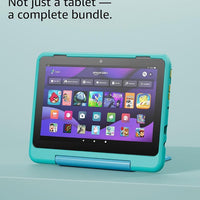 Fire Tablets Amazon Fire HD 8 Kids Pro tablet, ages 6-12. Bright 8" HD screen, includes ad-free content, parental controls, 13-hr battery, slim case for older kids, 64GB, Hello Teal, (2024 release)