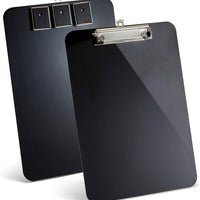 Officemate Magnetic Clipboard with Low Profile Clip, Black, Recycled Plastic (83215)