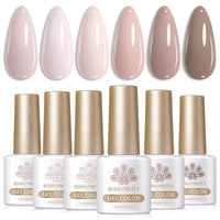 Born Pretty Nude Pink Gel Nail Polish Natural Khaki Skin Tone Brown Colors