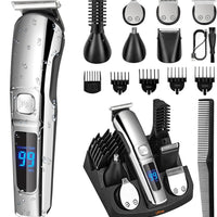 Ufree - Cortadora de barba inalámbrica para hombres, maquina de afeitar eléctrica impermeable para nariz, cuerpo, cara y bigote, kit de aseo