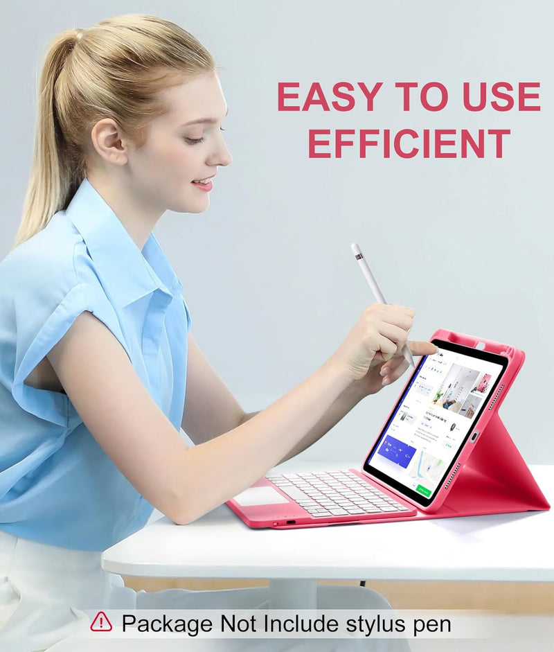 Funda con Teclado Harvopu para iPad 11" (A16) / iPad 10.ª Gen - Rosa
