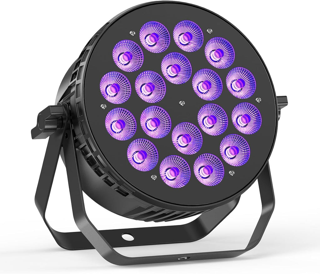 180 W Stage Par Lights, RGBW 4-in-1 LED Par Can Light with DMX512 Sound Activated Controlled Aluminum Uplights, Stage Li