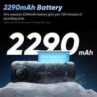 Insta360 X4 Standard Bundle — Cámara de acción 360 8K resistente al agua
