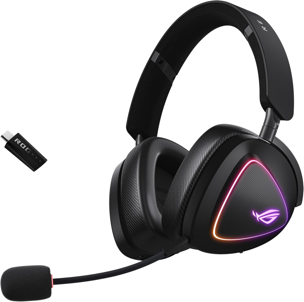 ASUS ROG Delta II Wireless Gaming Headset with Detachable Mic – Black