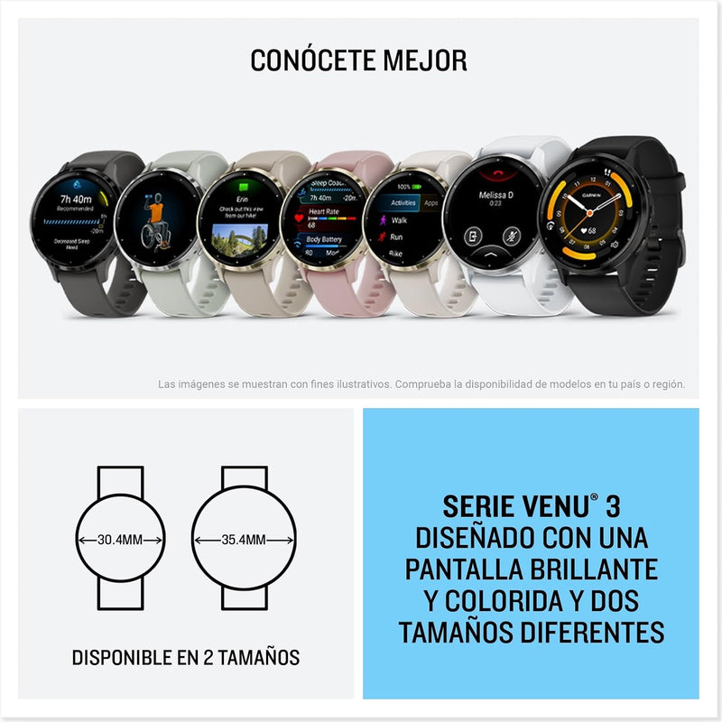Garmin Venu® 3S, Premium Fitness Smartwatch, 41mm, Ivory