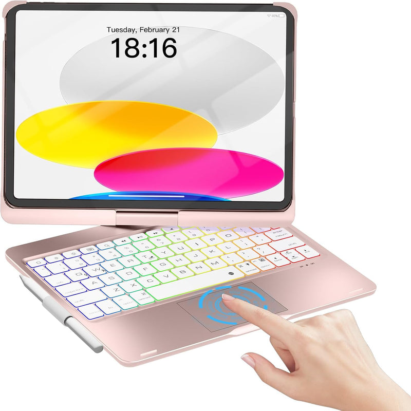 Funda con Teclado NOKBABO para iPad 10/11 (A16) y Air 11" (M4/M3/M2) - Rosa