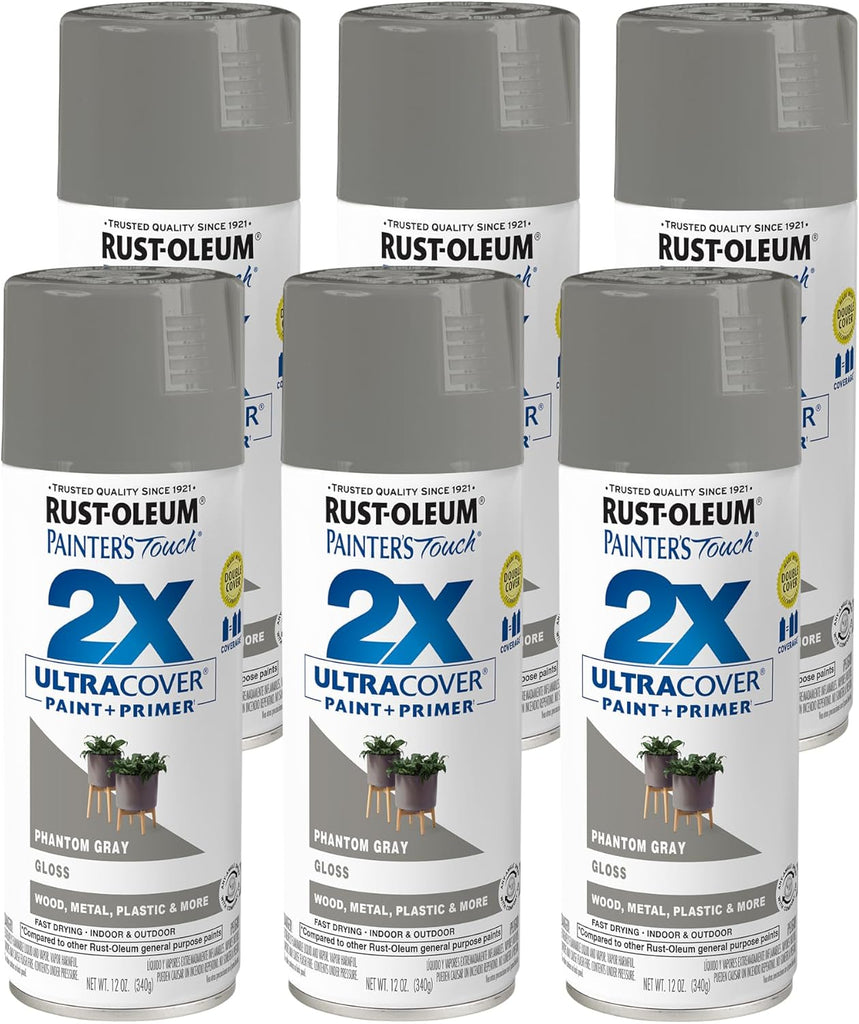 Rust-Oleum Painter's Touch 2X Ultra Cover Spray Paint, Phantom Gray
