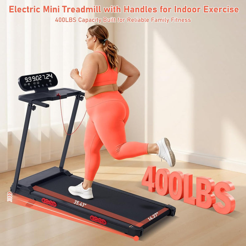 MCRG Portable Walking Pad Treadmill with Handle Bar Incline for Home Small