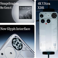 Nothing Phone (3) Cell Phone, 5G Unlocked Phones 256GB, Android 15, Snapdragon 8s Gen4, AI Mobile Phones with Four 50MP Cameras & AMOLED Display, 5150mAh, Glyph Interface, Smartphone White