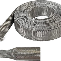 Electriduct 1/2" Tinned Copper Metal Braid Sleeving Flexible EMI RFI Shielding Wire Mesh (0.32" Diameter) - 25 Feet