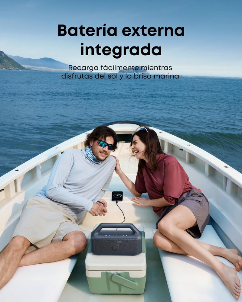 Soundcore Boom 2 by Anker, 80W Outdoor Bluetooth Speaker, 24H Playtime