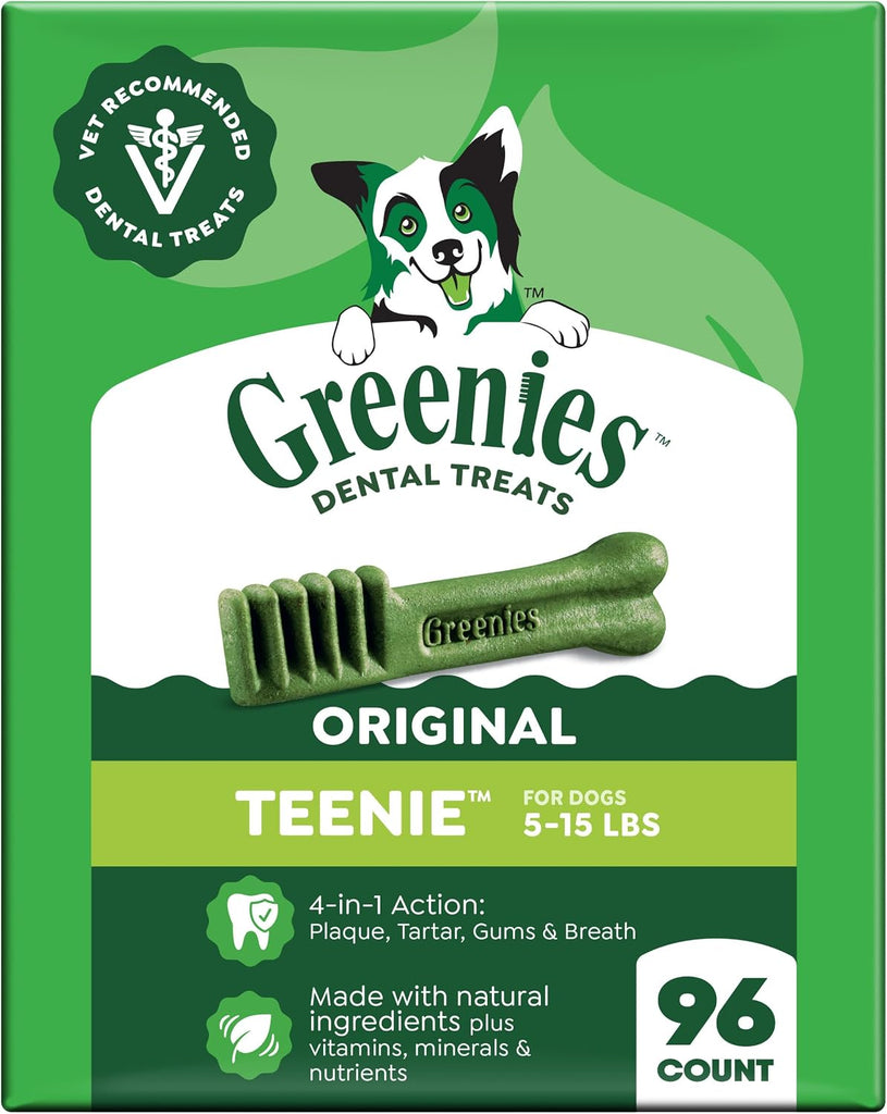 Greenies Teenie Original Natural Dental Dog Treats, Chicken, 96 Count
