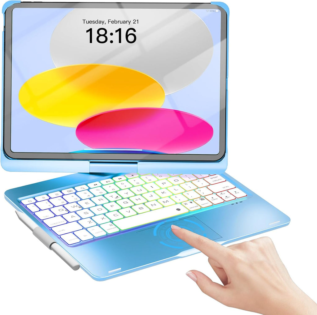 Funda con Teclado NOKBABO para iPad 10/11 (A16) y Air 11" (M4/M3/M2) - Celeste