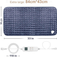 VAAGHANM Almohadilla calefactora: 33 x 17 pulgadas almohadilla térmica eléctrica para espalda - Almohadilla térmica extra grande para hombro/cuello/rodilla/brazos - Temporizador mejorado de 6 y 6