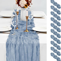 10 Pack Dusty Blue Table Runner 10Ft Cheesecloth Table Runner Boho Gauze Cheese Cloth Table Runners Romantic Long Sheer
