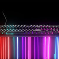 Corsair K55 CORE RGB Membrane Wired Gaming Keyboard – QWERTY US Layout – Quiet, Responsive Switches – Spill Resistance – Ten-Zone RGB – Media Keys – iCUE Compatible – PC, Mac – Black