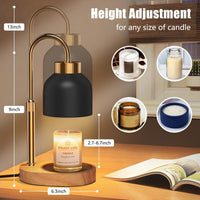 seenlast Candle Warmer Lamp with Dimmer Adjustable Height, 2/4/8H Timer