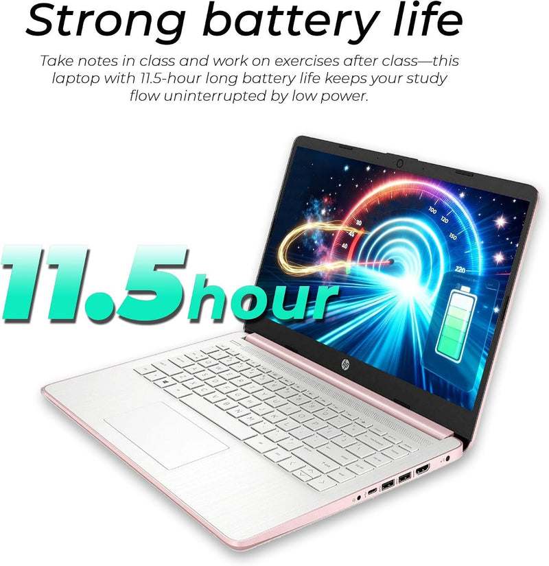 HP Everyday Slim Laptop • 2026-2027 Edition • Microsoft Office 365 Included • Intel N150 CPU • 128GB SSD + 1TB Cloud Storage • Stunning Color • Copilot AI • Windows 11