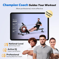 Merach Q1S Magnetic Rowing Machine Indoor, Dual Slide Rail, Quiet & Smooth
