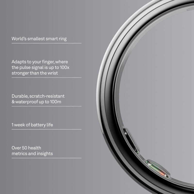Oura Ring 5 - Anillo Inteligente de Salud y Sueño - Plata