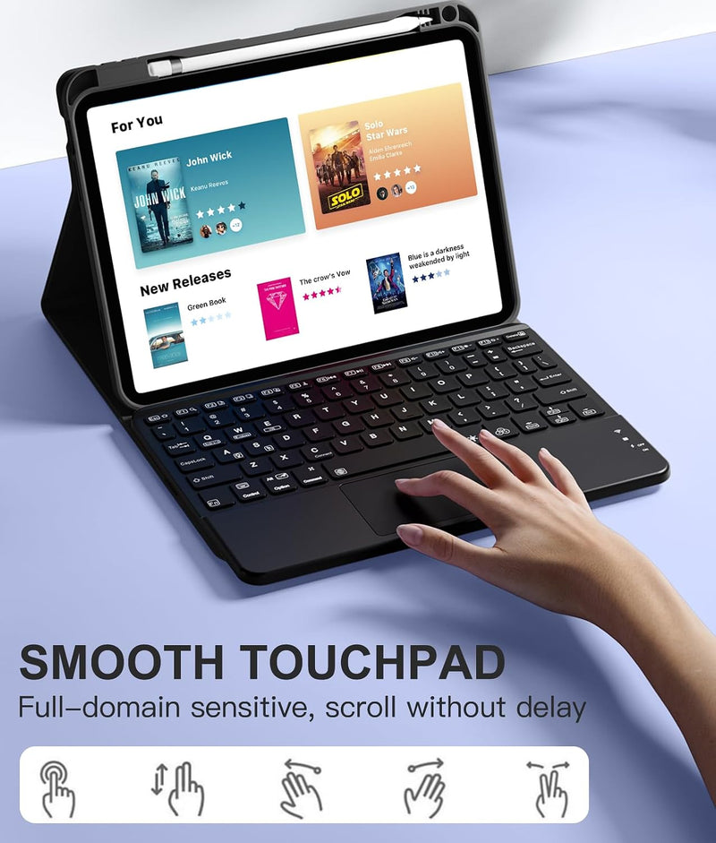 Funda con Teclado Harvopu para iPad 11" (A16) / iPad 10.ª Gen - Negro