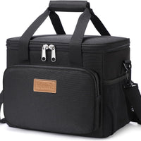 Lifewit Medium Lunch Bag, Insulated Lunch Box, Soft Cooler Cooling Tote for Adult Men Women, Black 12-Can (9L)