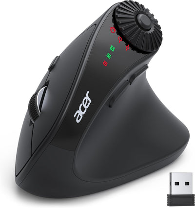 Acer Ergonomic Mouse Wireless with Side Scroll, Bluetooth Mouse for Laptop