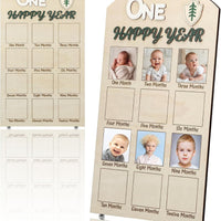 Cinnvoice One Happy Camper 1st Birthday Photo Board Camping First Birthday Wooden Decorative Board Milestone Monthly Pho