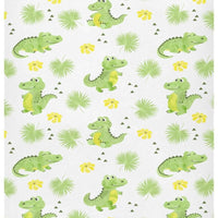 Crib Sheets for Boys Girl Crocodiles Alligators Palm Leaves Breathable Mini Crib Mattress Sheets Fitted,Toddler Baby She