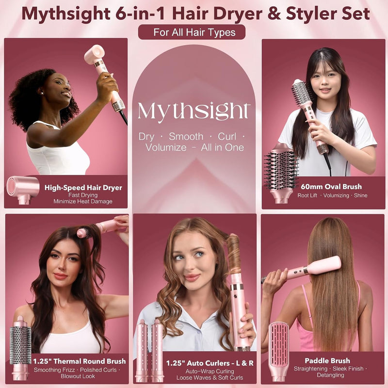 StyleVibe Mythsight StyleVibe Dual Voltage 6-in-1 Air Styler, Auto Wrap Curls (L/R)