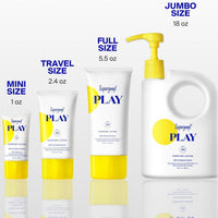 Supergoop! PLAY Everyday Lotion - Protector solar de amplio espectro para cuerpo y cara, ideal para días activos, absorción rápida, resistente al agua y al sudor