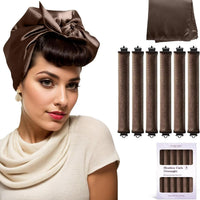posicurly Rizadores de Cabello Nocturnos Rizos Sin Calor - 6 Piezas Varillas Rizadoras Sin Calor para Dormir con Pañuelo de Cabello de Satén