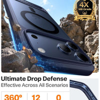 TORRAS Strong Magnetic Seamless Stand for iPhone 17 Pro Max Case Deep Blue