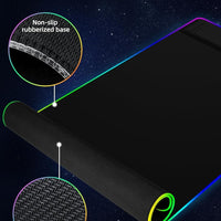 Miroddi XXL Mouse Pad with Phone Holder - Black, RGB Desk Mat with 15W Fast Charging, LED Gaming Mousepad with 11 Light Colors, Waterproof Non-Slip Pad for Office & Home (Black with PD Adapter)