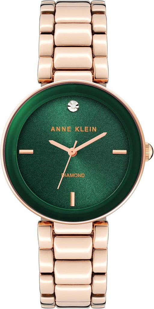Anne Klein Women's AK/1362GNRG Quartz Metal and Alloy Rose Gold-Toned Dress Watch