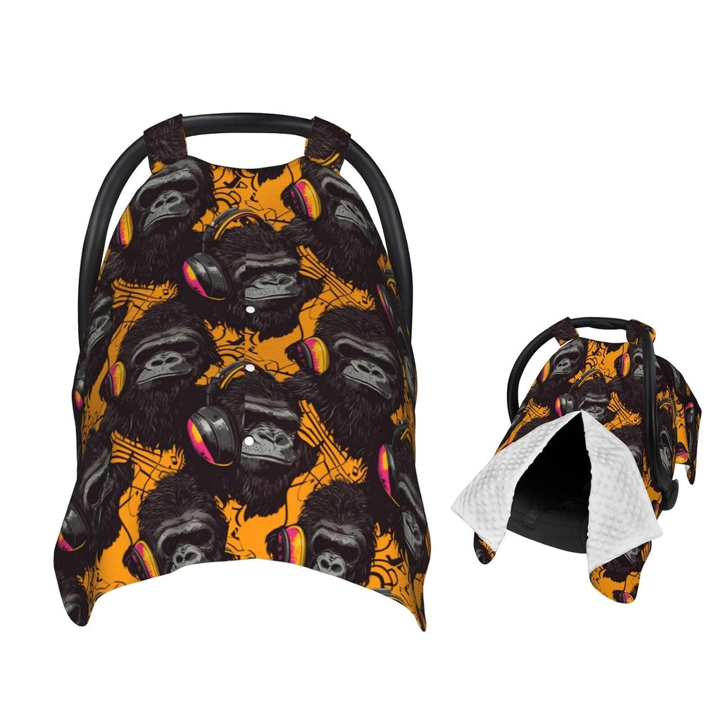 Muishi Music Gorilla Baby Car Seat Canopy Nursing Cover for Newborn Car Seat Breastfeeding Covers Blanket Newborn Shower