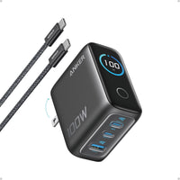 Anker 100W Max USB C Charger, 3-Port GaN Phone Charger with Smart Display