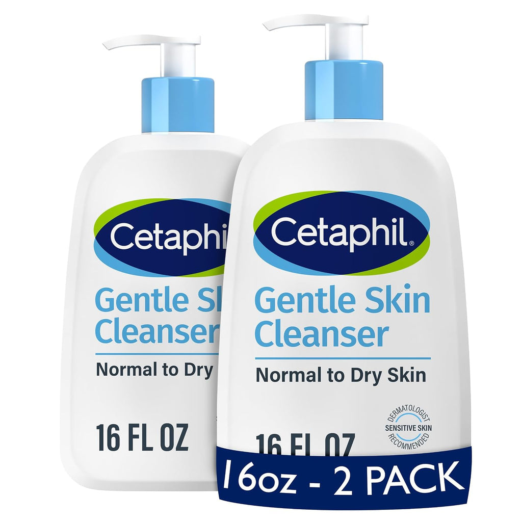 Cetaphil Gentle Cleanser, Hydrating Face Wash, Sensitive Skin, 16oz, 2ct