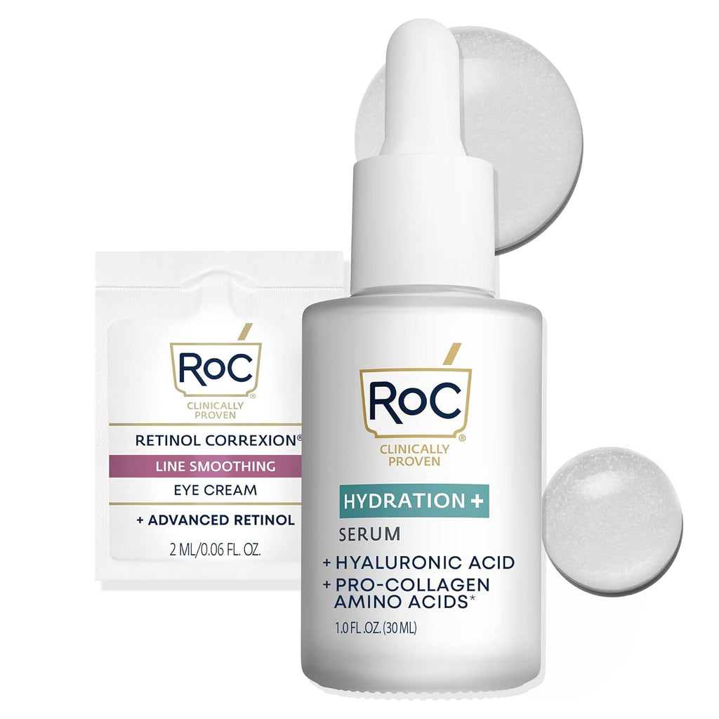 RoC Hydration+ Hyaluronic Acid Serum For Face, Hydrating and Plumping, 1oz