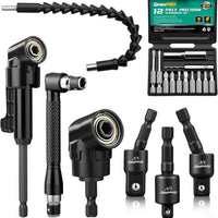 GRENPRO 19-Piece Flexible Drill Bit Extension Kit, 2 Right Angle Adapters