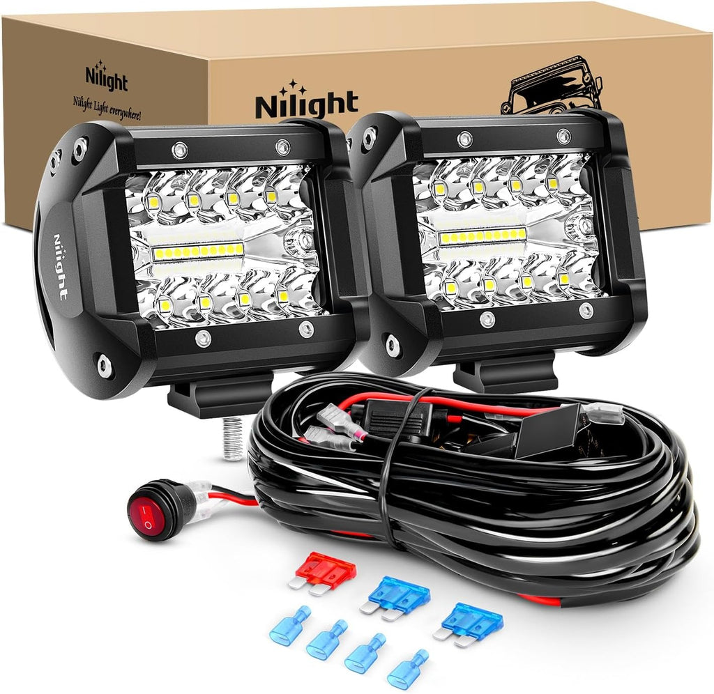 Ofertaza, Nilight LED Light Bar 2PCS 60W 4 Inch Flood Spot Combo LED Work