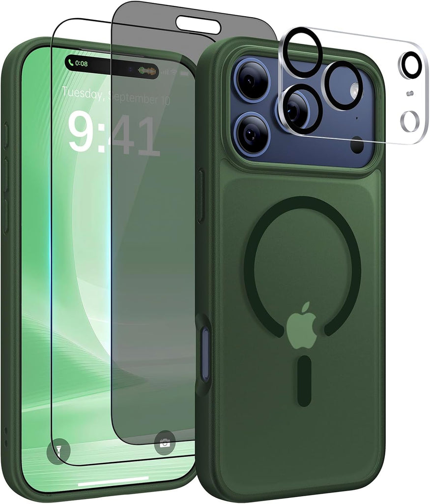 4 in 1 Magnetic Case for iPhone 17 Pro Max, Fit for Magsafe,Anti-Slip