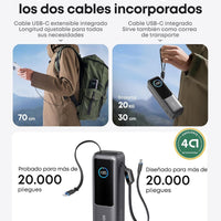 Anker Laptop Power Bank,25,000mAh Portable Charger with 165W Total Output,3 USB-C Ports (100W Max Each),Built-in Retractable Cables,Flight-Ready,for iPhone 17/16 Series,MacBook,Samsung,and More