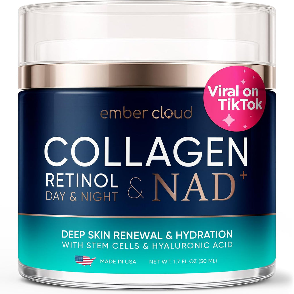 Ember Cloud Collagen NAD+ Cream for Face Retinol Hyaluronic Acid 1.7 Oz