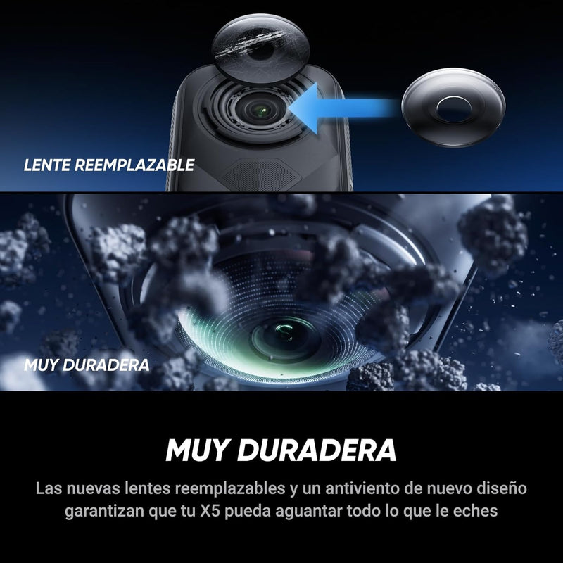 Insta360 X5 Motorcycle Bundle - Waterproof 8K 360° Action Camera, Rugged & Replaceable Lens, 3-Hour Battery, Clear Audio, Stabilization, Invisible Selfie Stick Effect, Leading Low Light