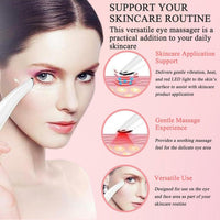 Vowleike Varita de Levantamiento de Ojos, 3 en 1 con Luz Roja Vibratoria 98°F a 113°F Pantalla LCD Masajeador de Ojos para Ojos Secos, Ojeras e Hinchazón, Eléctrico para Cara, Bolígrafo Escultor de