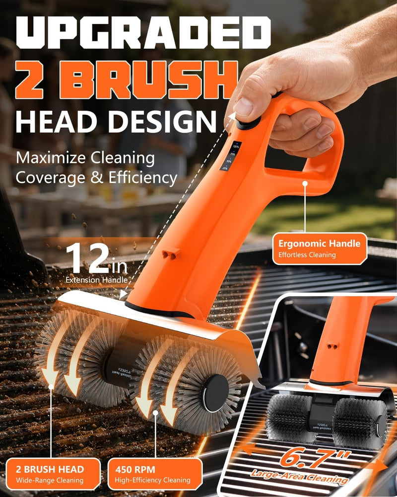 PUNOLAZY Electric Grill Brush Bristle Free BBQ Grill Brush for Outdoor