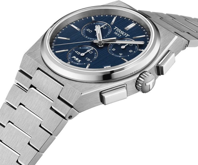 Tissot PRX Cronógrafo Suizo de Cuarzo 41 mm Esfera Azul para Hombre