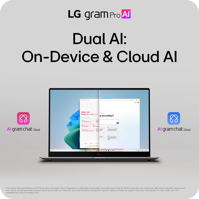 LG gram Pro 17-inch Thin and Lightweight Dual AI Touchscreen Laptop Computer, Copilot+ PC, Intel Core Ultra 7 355 Processor, Windows 11 Home, 32GB RAM, 1TB SSD - Obsidian Black
